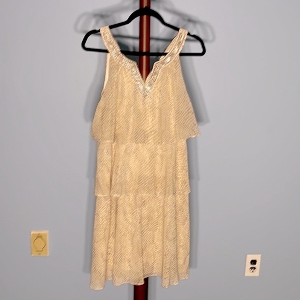 WHITE HOUSE BLACK MARKET LEOPARD RHINESTONE DRESS